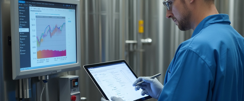 Biotech worker using a tablet based EBR