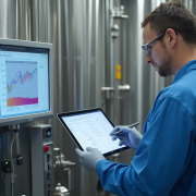 Biotech worker using a tablet based EBR